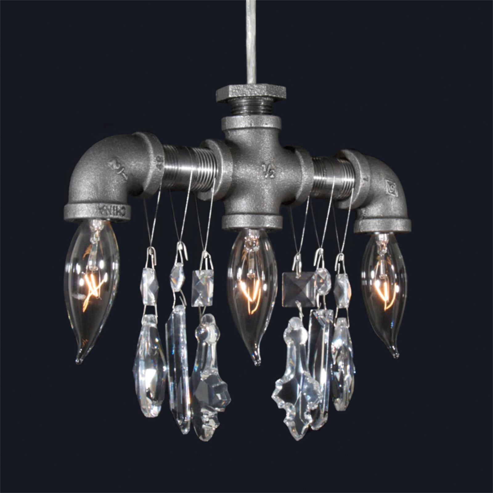 black industrial chandelier