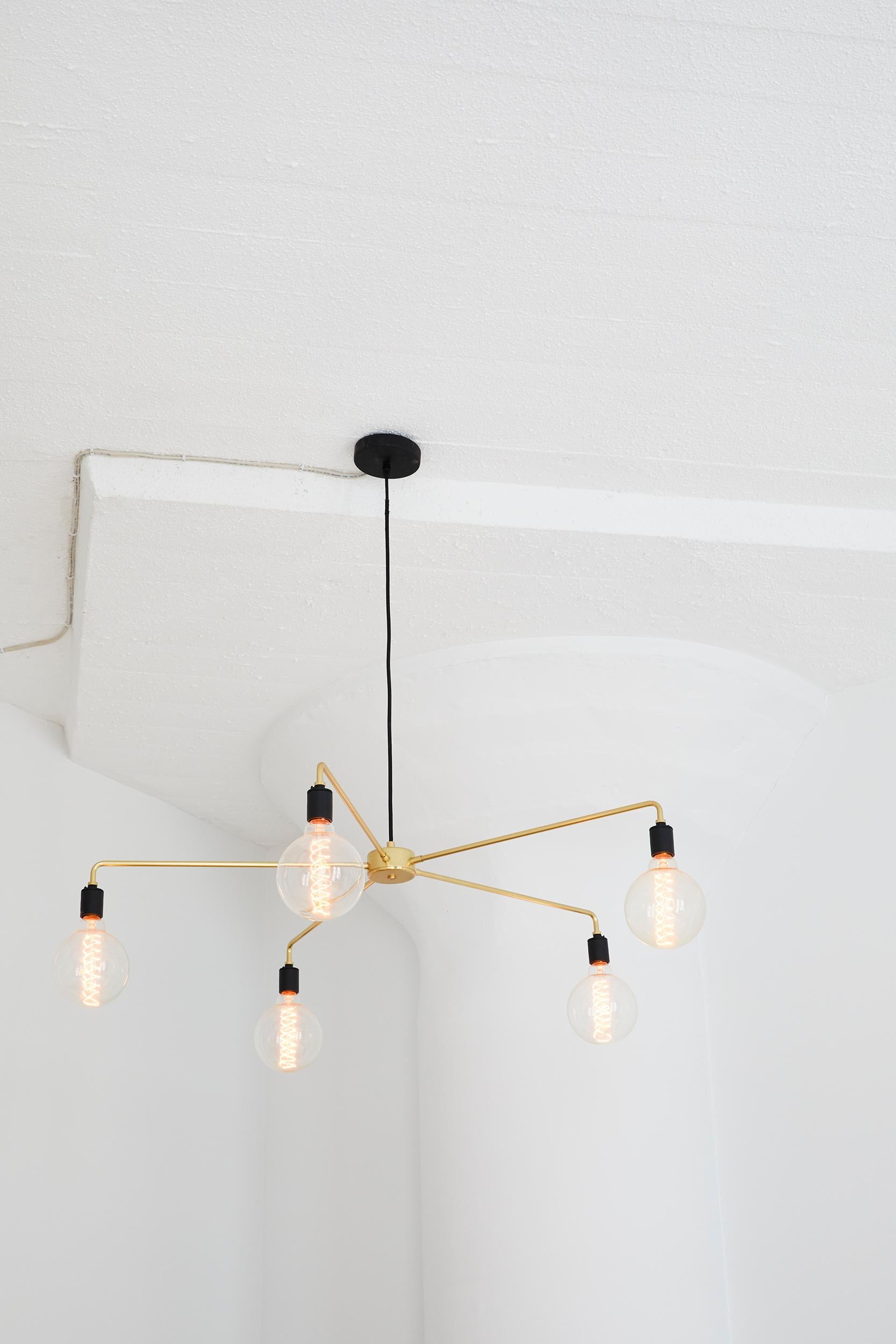 Chinese Tribeca Chambers Chandelier by Søren Rose, Metal Lighting in Brass
