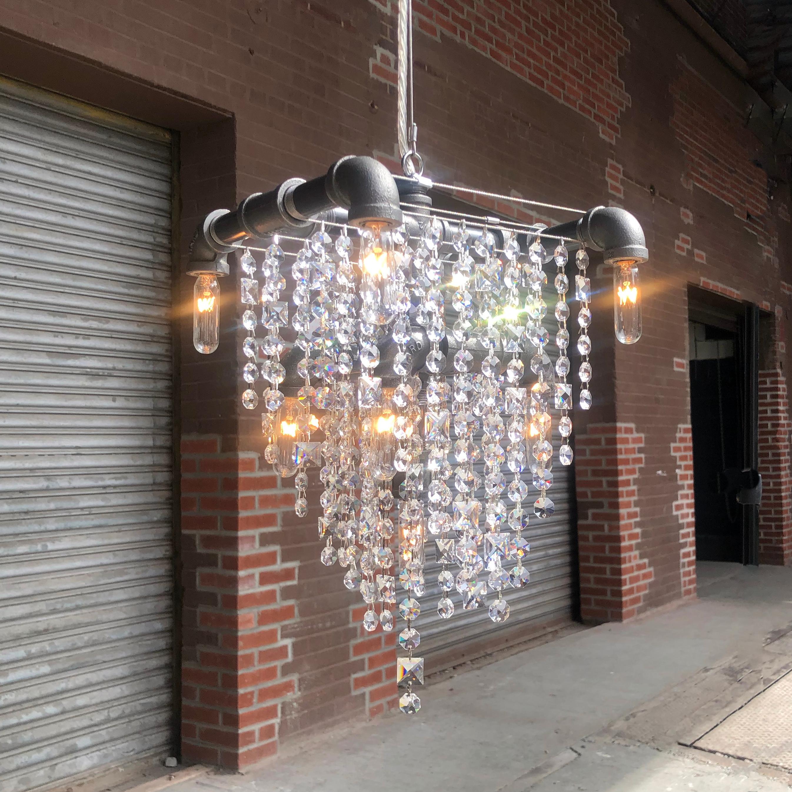 American Tribeca Chandelier Pendant, 9 Bulb, by Michael McHale For Sale