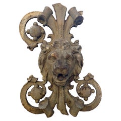 Antique Tribeca Film Festival Building. Painted Cast Iron Lion Crest