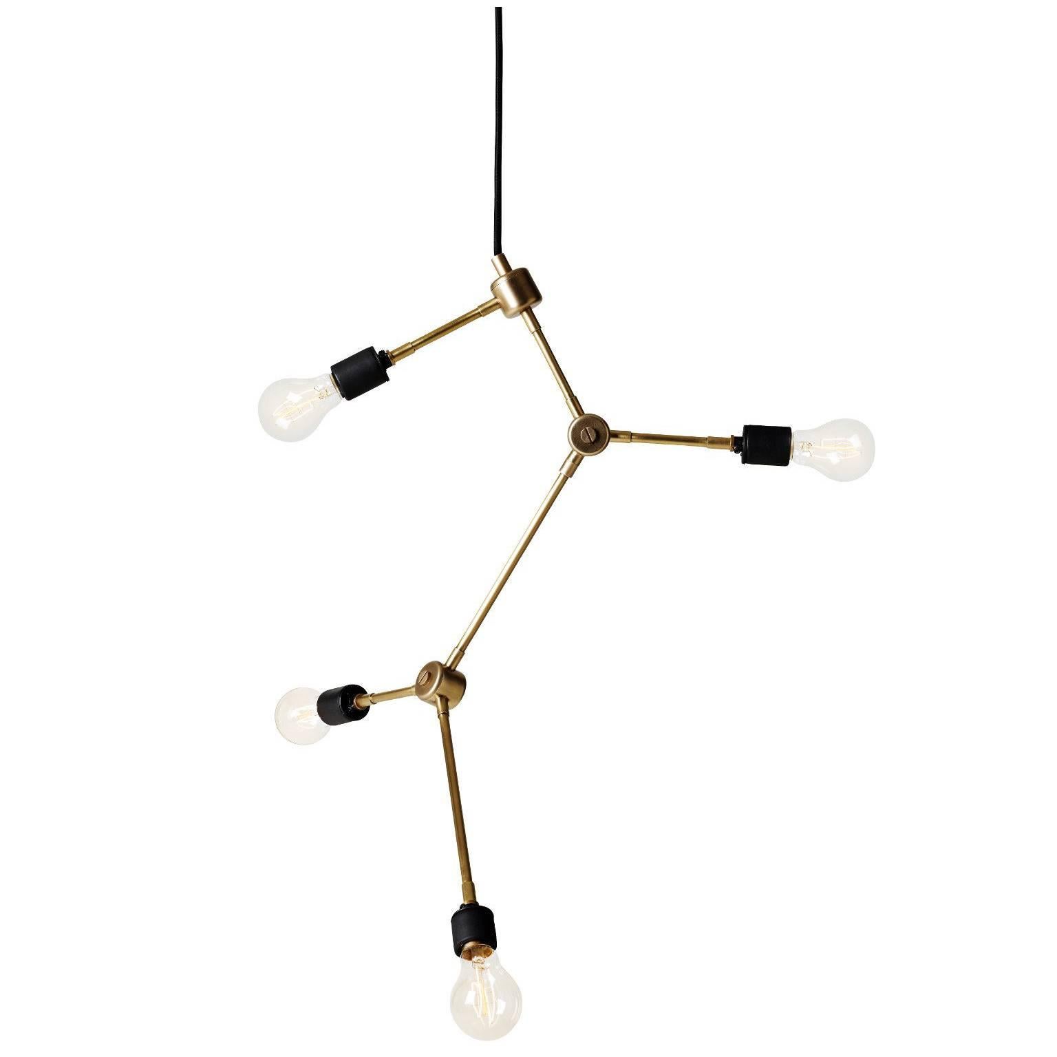 Tribeca Franklin Chandelier by Søren Rose, Metal Lighting in Brass, UL For Sale