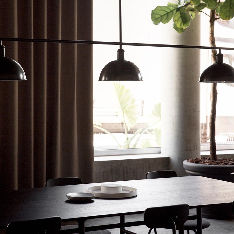 Tribeca Hubert Suspension Lamp/Frame, Black/Bronzed Brass at 1stDibs