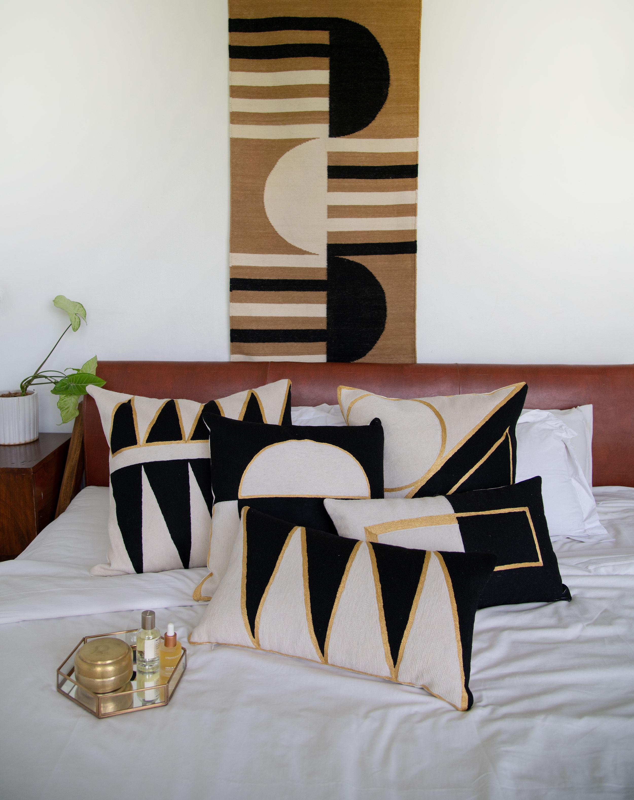 Modern Tribeca Palm Pillow For Sale