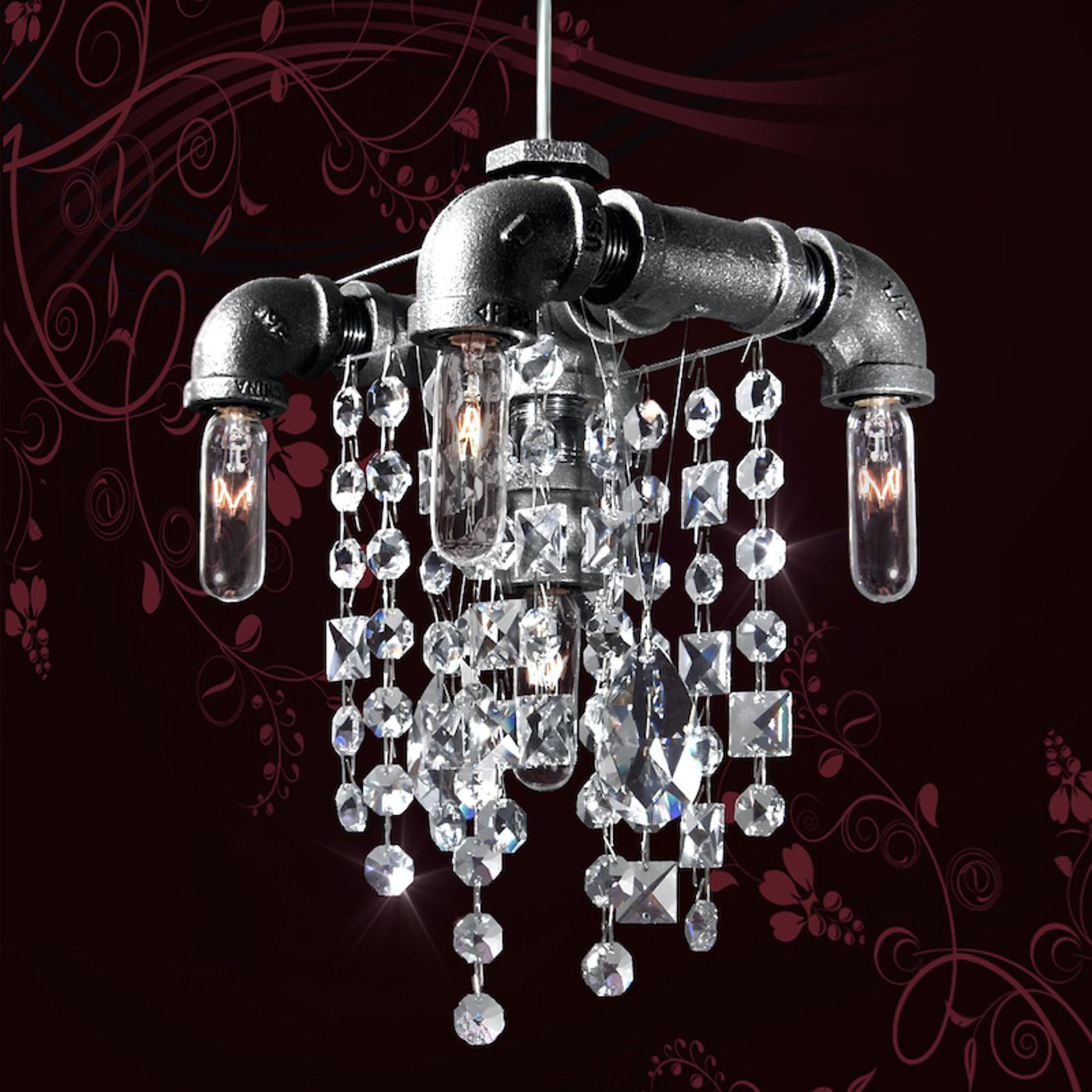 industrial chandelier with crystals