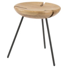 Tribo 45 Phosphated Steel And Oak Stool by Objekto