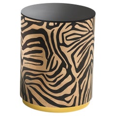 Triboo Zebra B Stool in American Walnut and Lacquered top