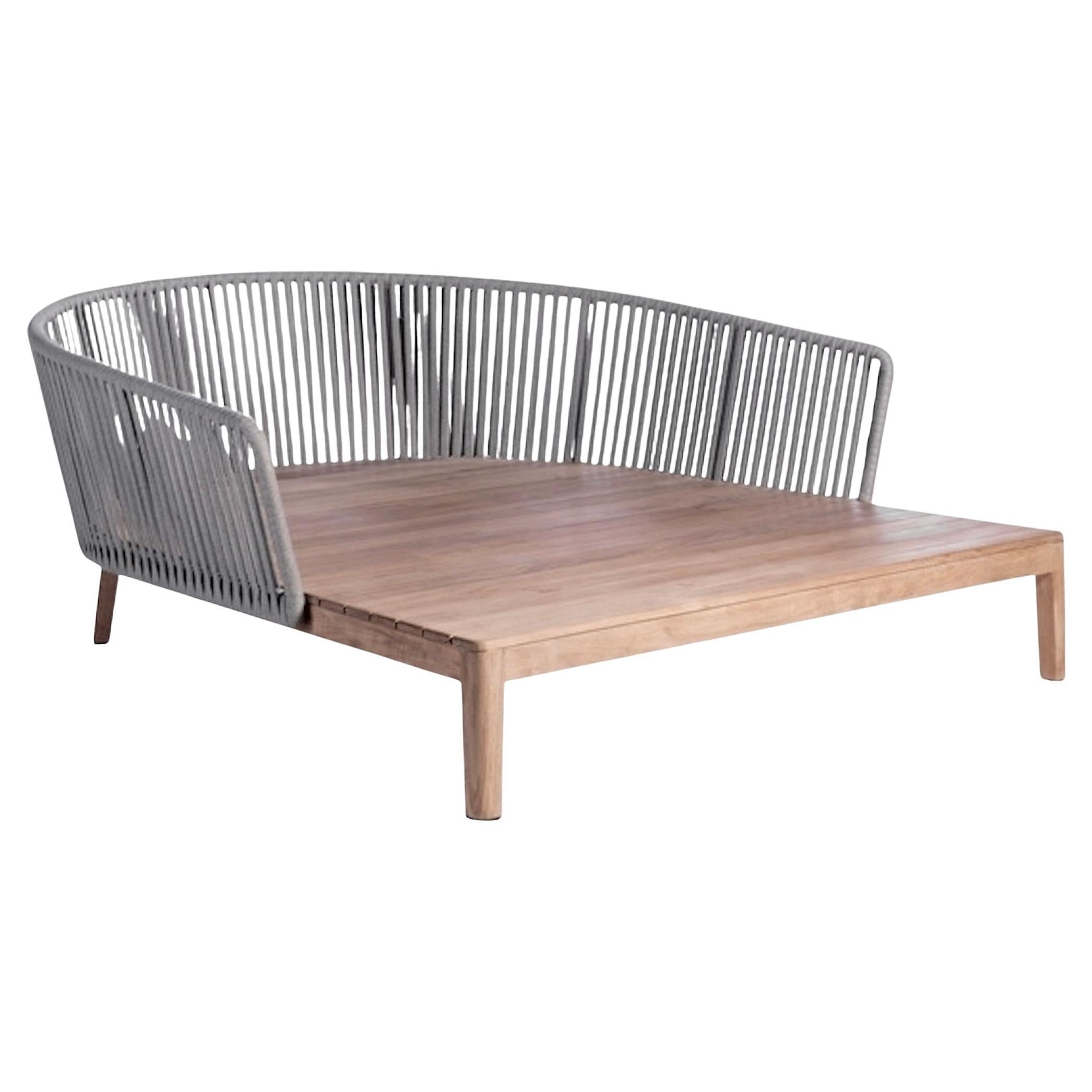 Tribe Mood Daybed by Studio Segers - Teak & Handwoven Tricord - Only structure For Sale