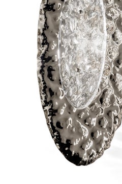 Tribù wall lamp with pure steel metal finish