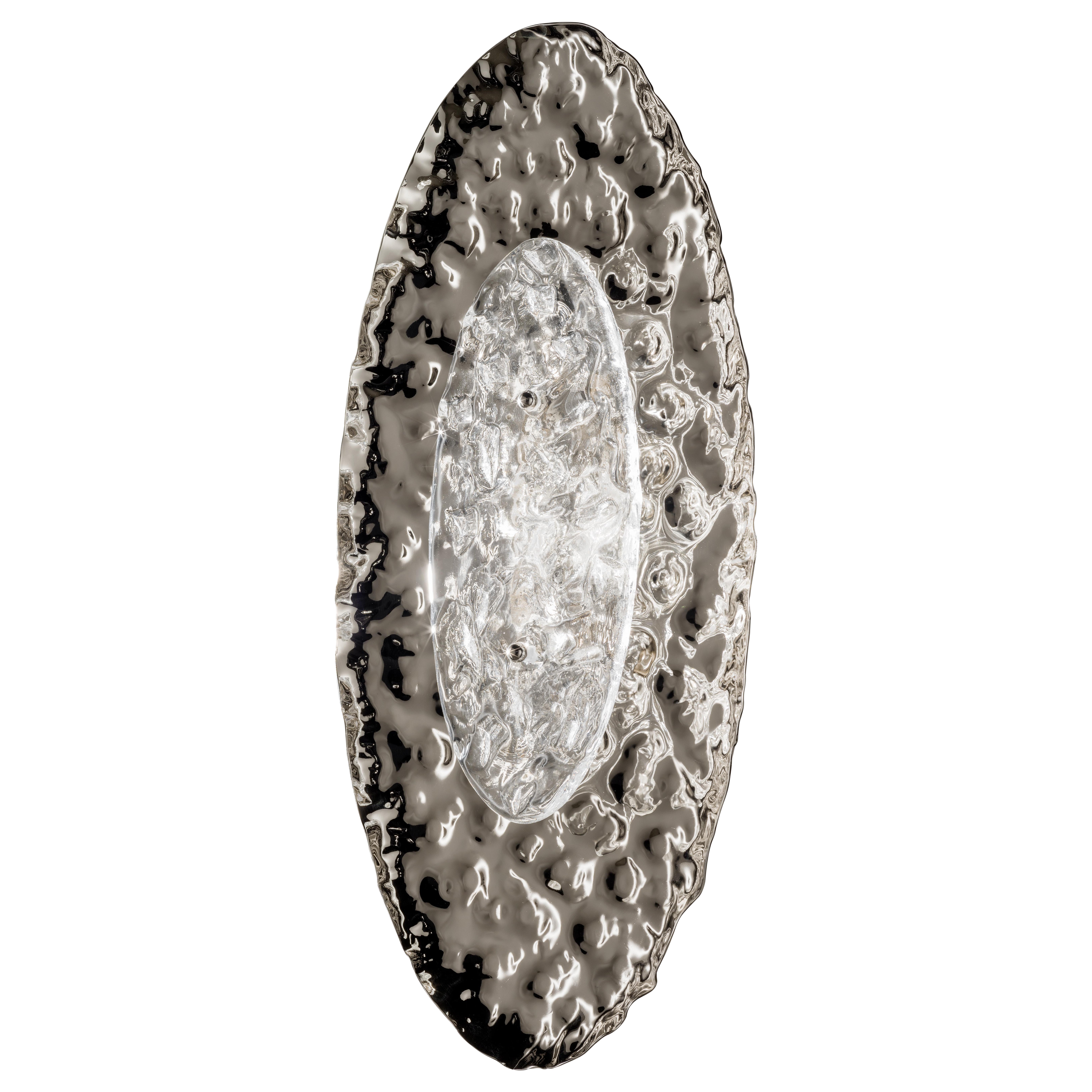 Tribù wall lamp with pure steel metal finish