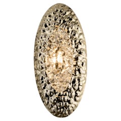 Tribe Wall Light, Light Gold Metal, Hand-Crafted Murano Glass, Mid-Century Style