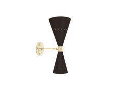 Tribute Black Triangle Wall Lights in Brass Finish