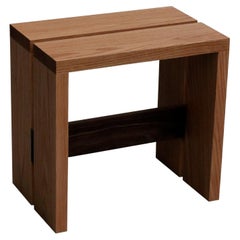 Tribute solid oak and walnut side table or stool