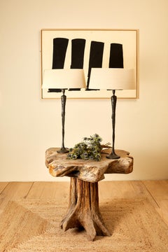 Tribute to Giacometti, Porta Romana, pair of lamps, Bronze, circa 2000.