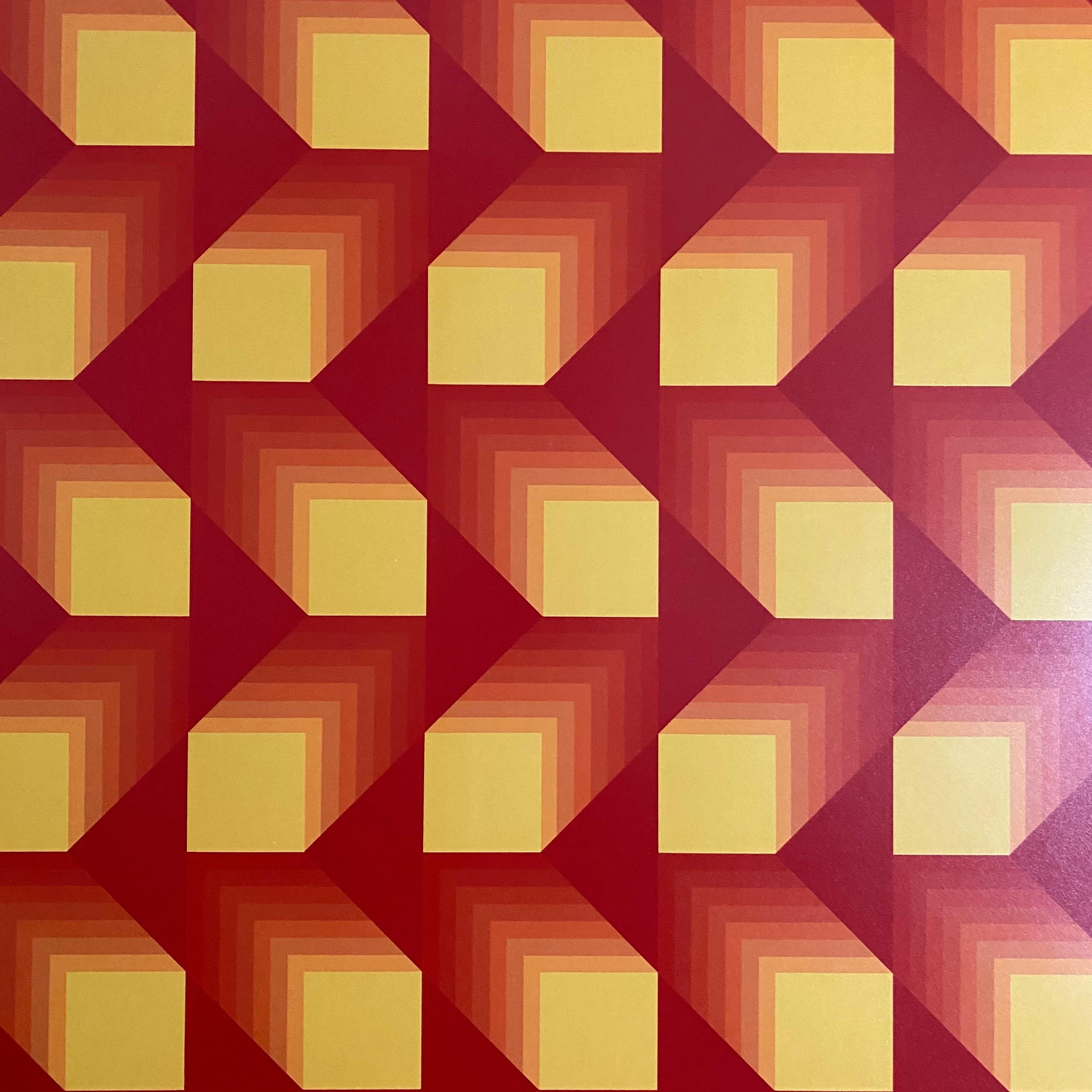 Carta Omaggio a Vasarely di Jim Bird in vendita