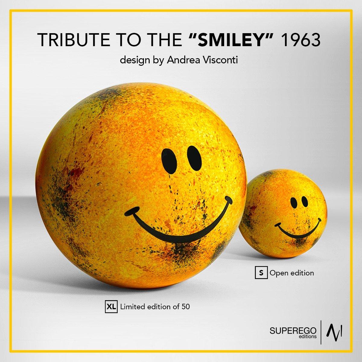 Tributo allo Smile 1963 di Andrea Visconti - Grande Smile giallo in ceramica  For Sale 1