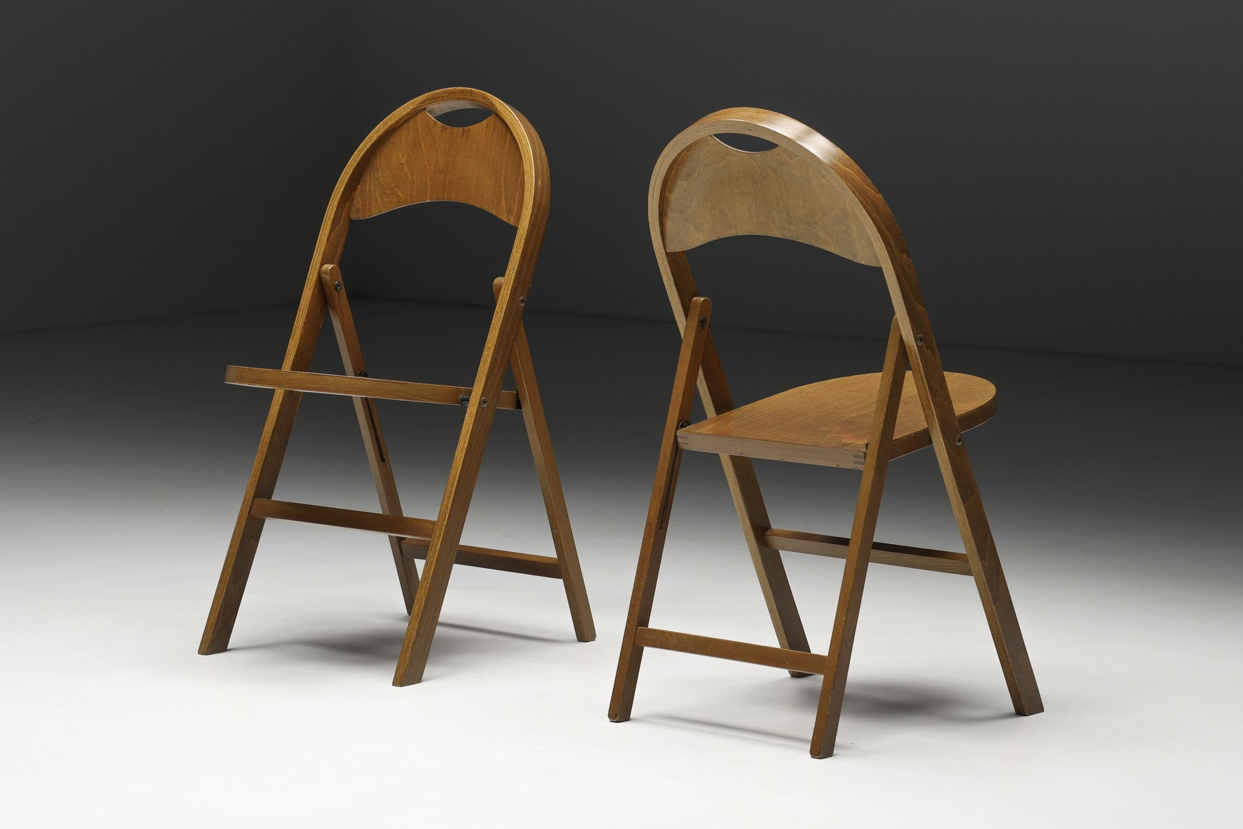 Wood “Tric” folding chair by Achille and Pier Giacomo Castiglioni for BBB, Italy For Sale