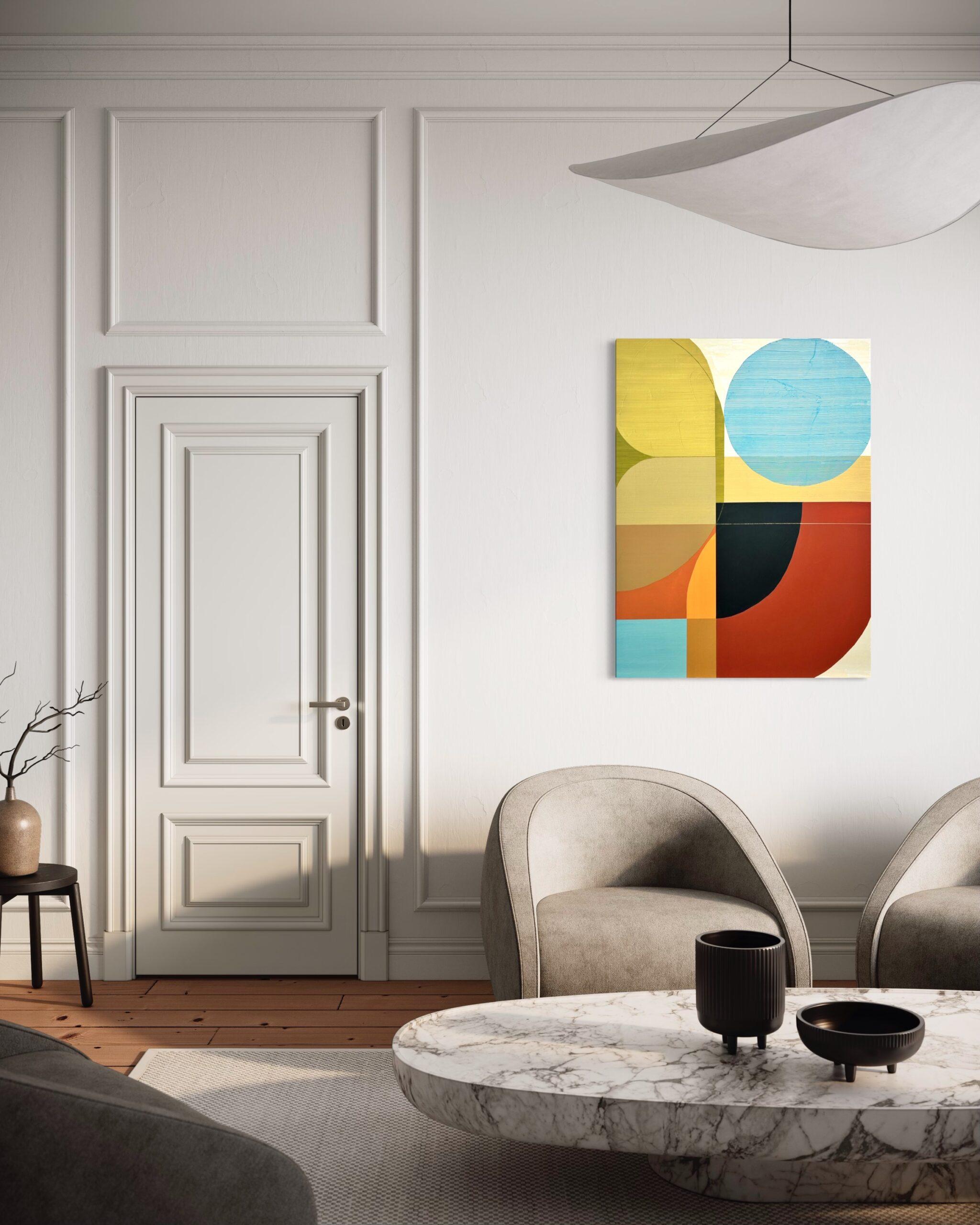 Soudain l'été dernier - Beige Abstract Painting par Tricia Strickfaden 