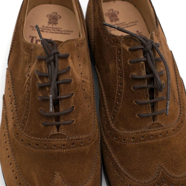 Tricker's of England Brown Suede Oxford Shoes UK 7.5 at 1stDibs