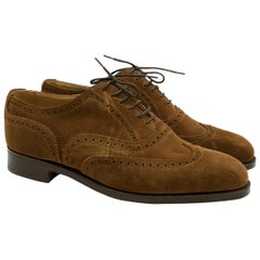 Tricker's of England Oxford-Schuhe aus braunem Wildleder UK 7,5