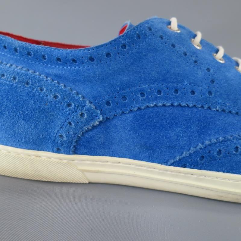 Men's TRICKER'S X JUNYA WATANABE 11 Blue Suede Wingtip Brogue Sneakers