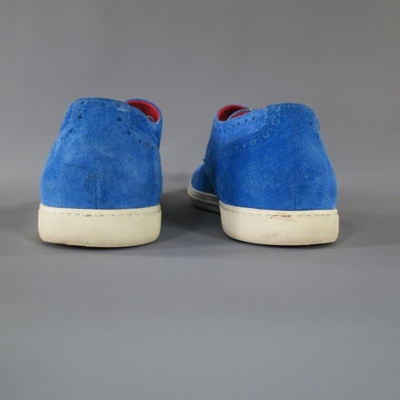 TRICKER'S X JUNYA WATANABE 11 Blue Suede Wingtip Brogue Sneakers 1