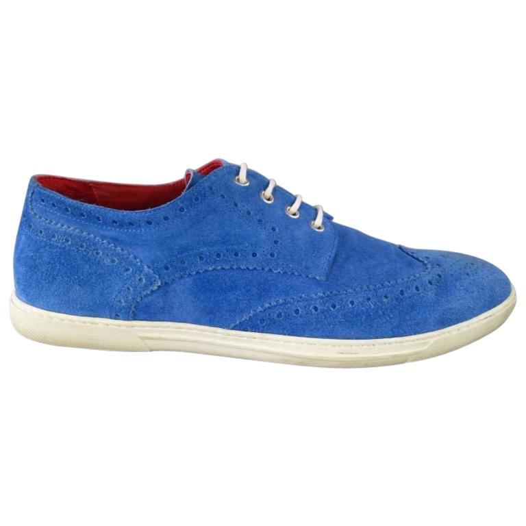 TRICKER'S X JUNYA WATANABE 11 Blue Suede Wingtip Brogue Sneakers