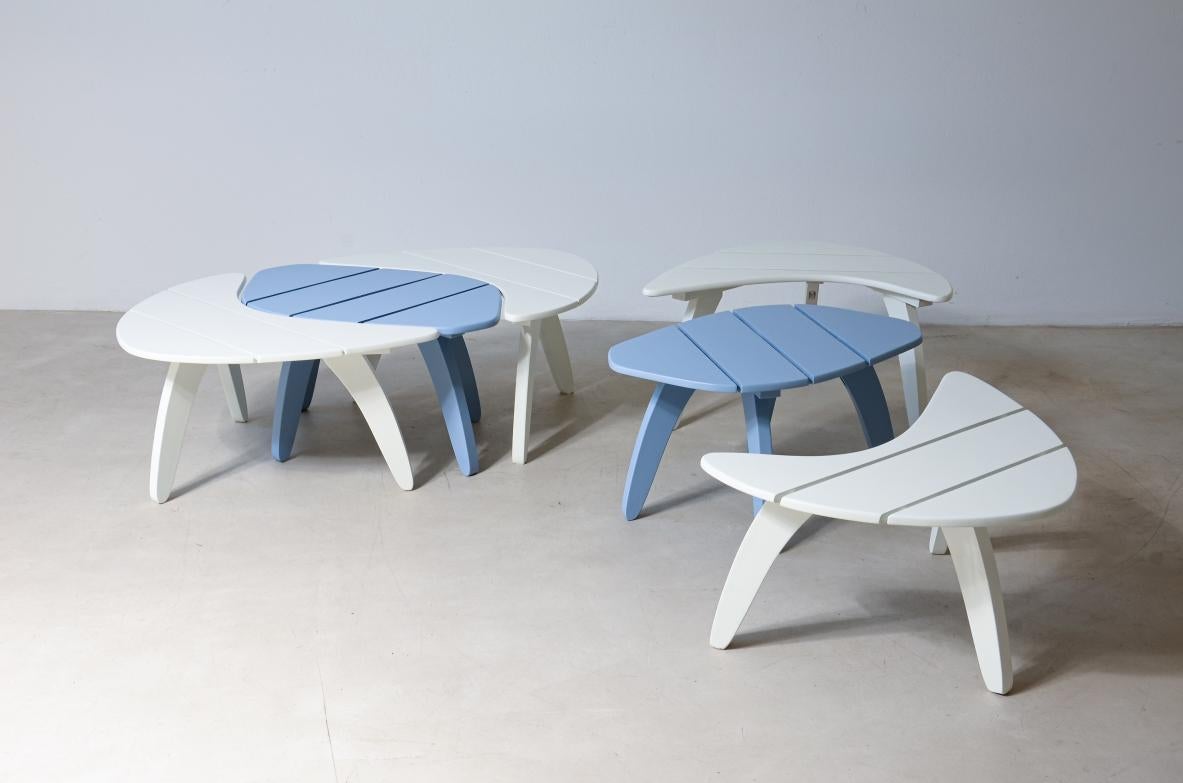 20ième siècle Deux ensembles de tables basses Tricofort France en vente