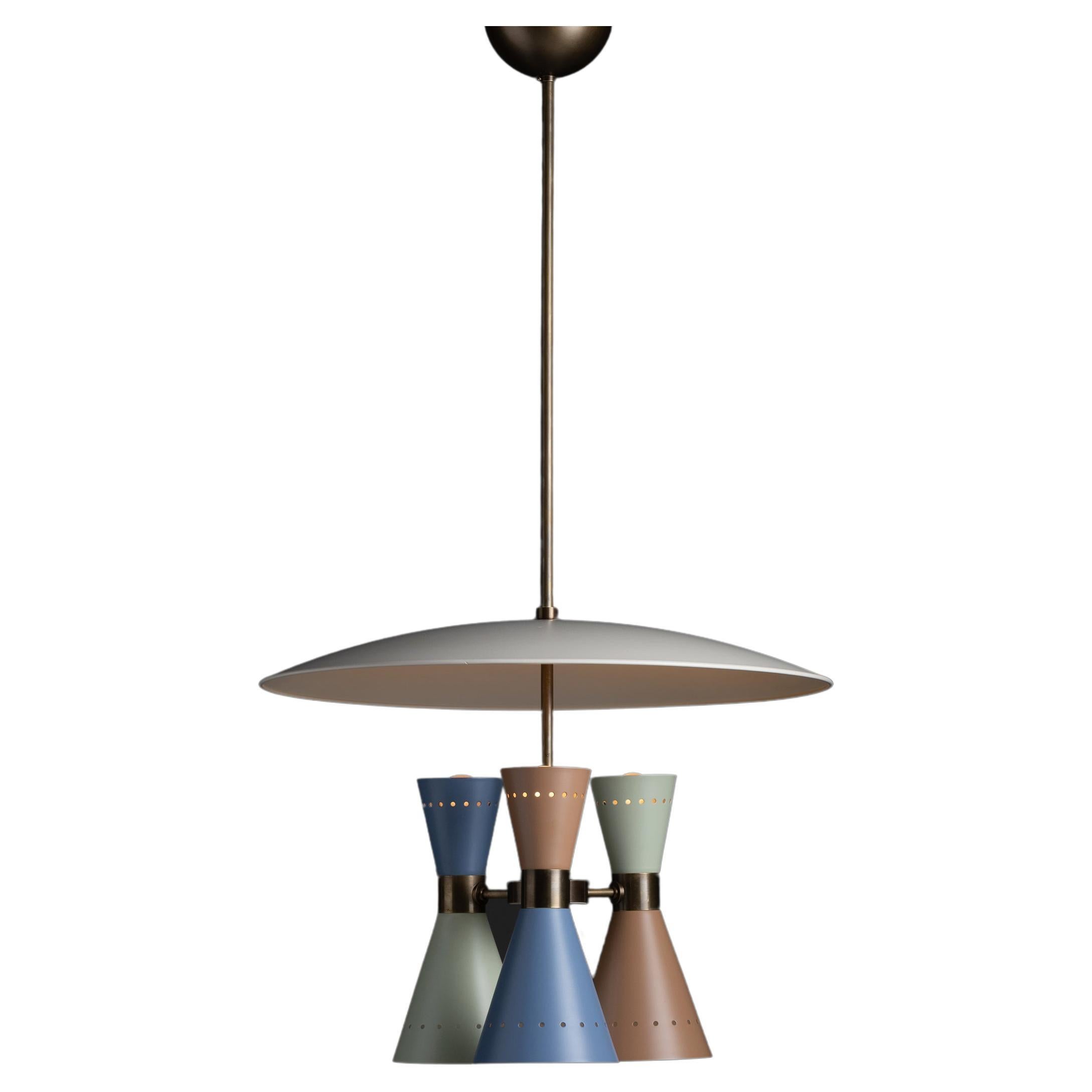 Tricolor Chandelier, Made in Italy For Sale