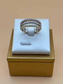Tricolor Gold Diamond Eternity Band Ring 0.94 Carats E-F VVS-VS