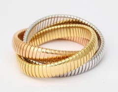 Dreifarbiges Gold-Tubogas-Rolling-Armband
