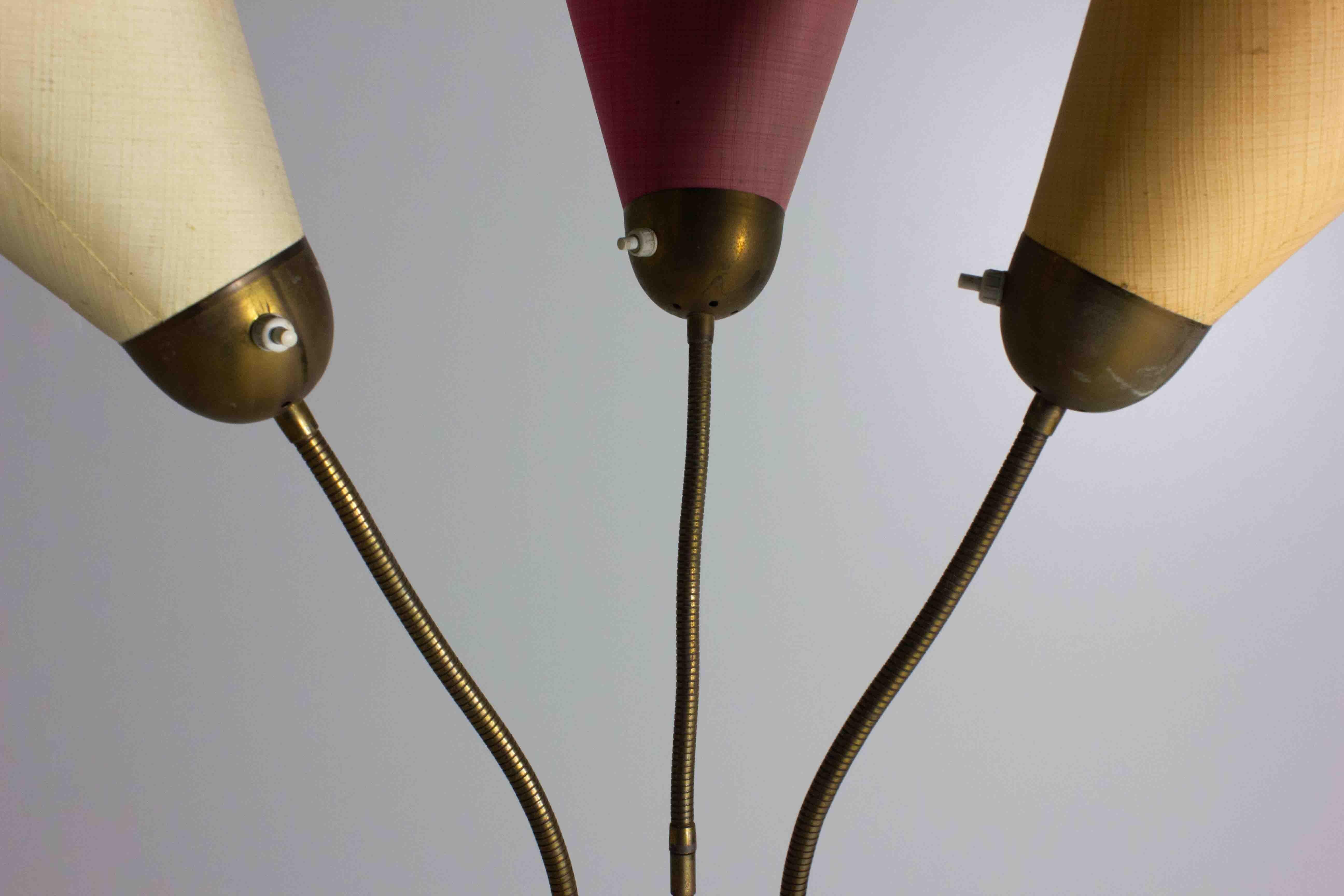 Lampadaire italien tricolore, 1950 en vente 5