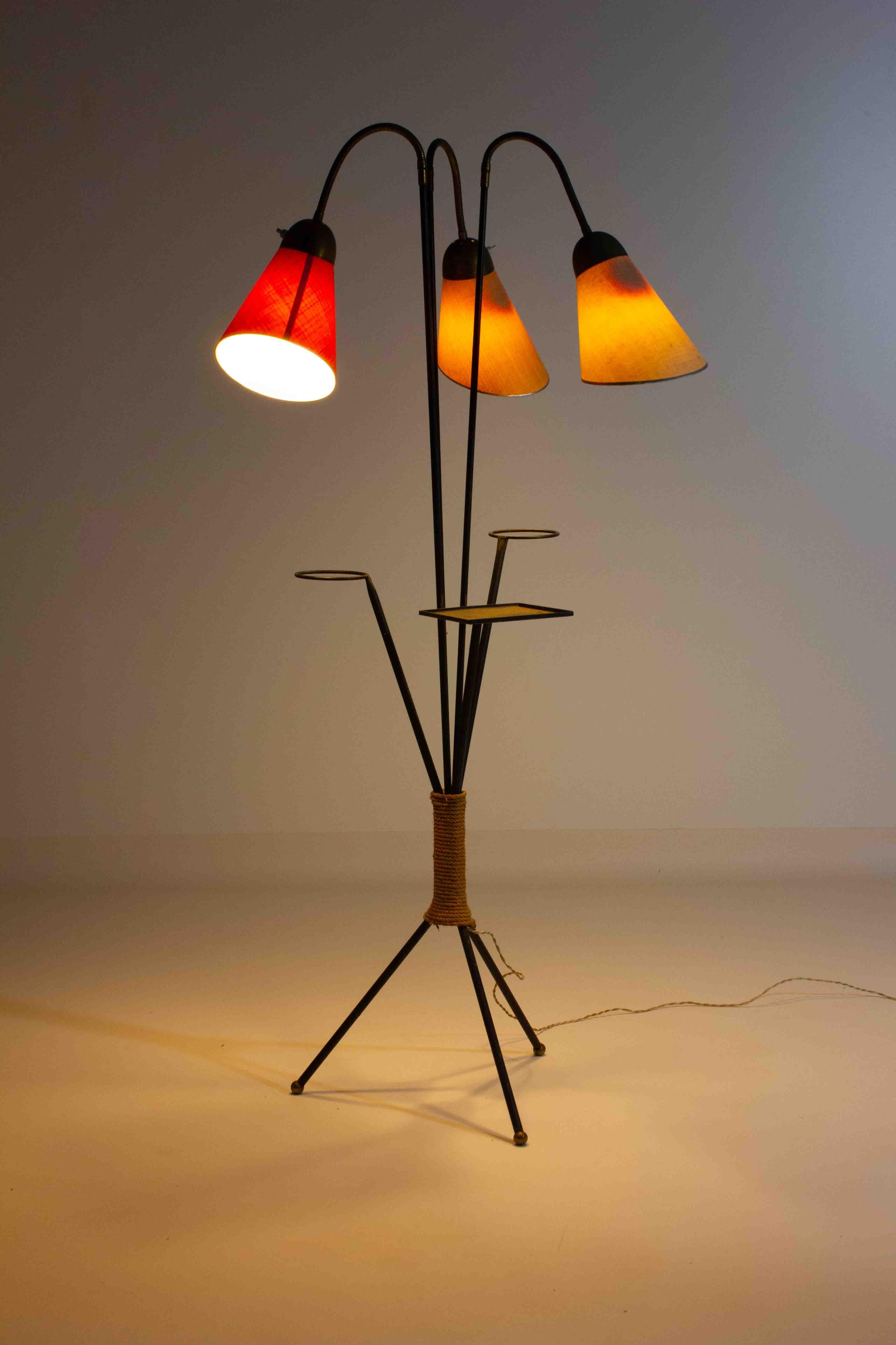 Metal Tricolor Italian floor lamp, 1950s