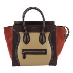 Used Tricolor Luggage Bag Leather Mini