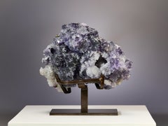 Fluorite tricolore con quarzo Oggetto decorativo da tavolo
