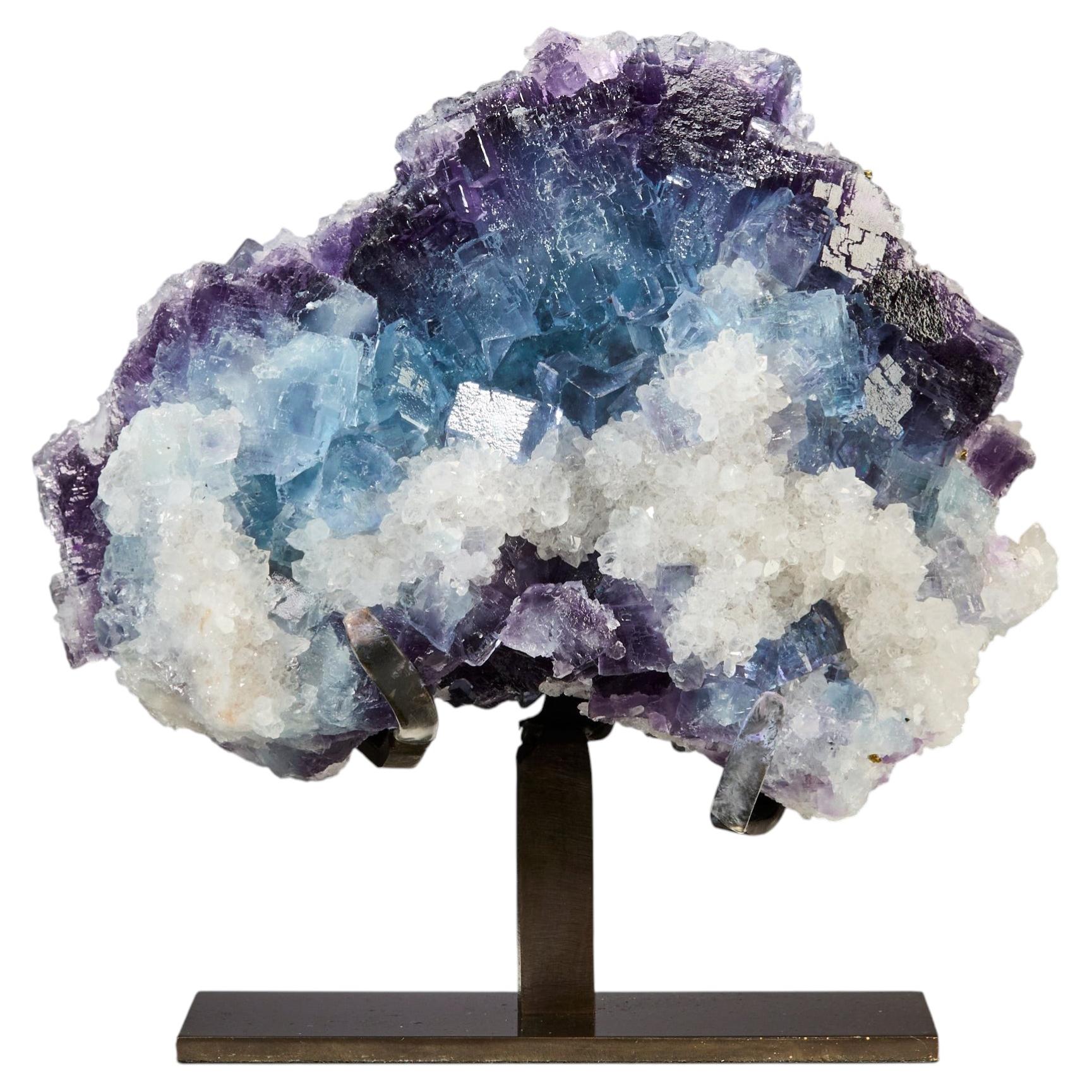 Tricolour Fluorite with Quartz Decorative Object Table top