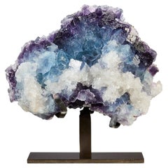 Fluorite tricolore con quarzo Oggetto decorativo da tavolo