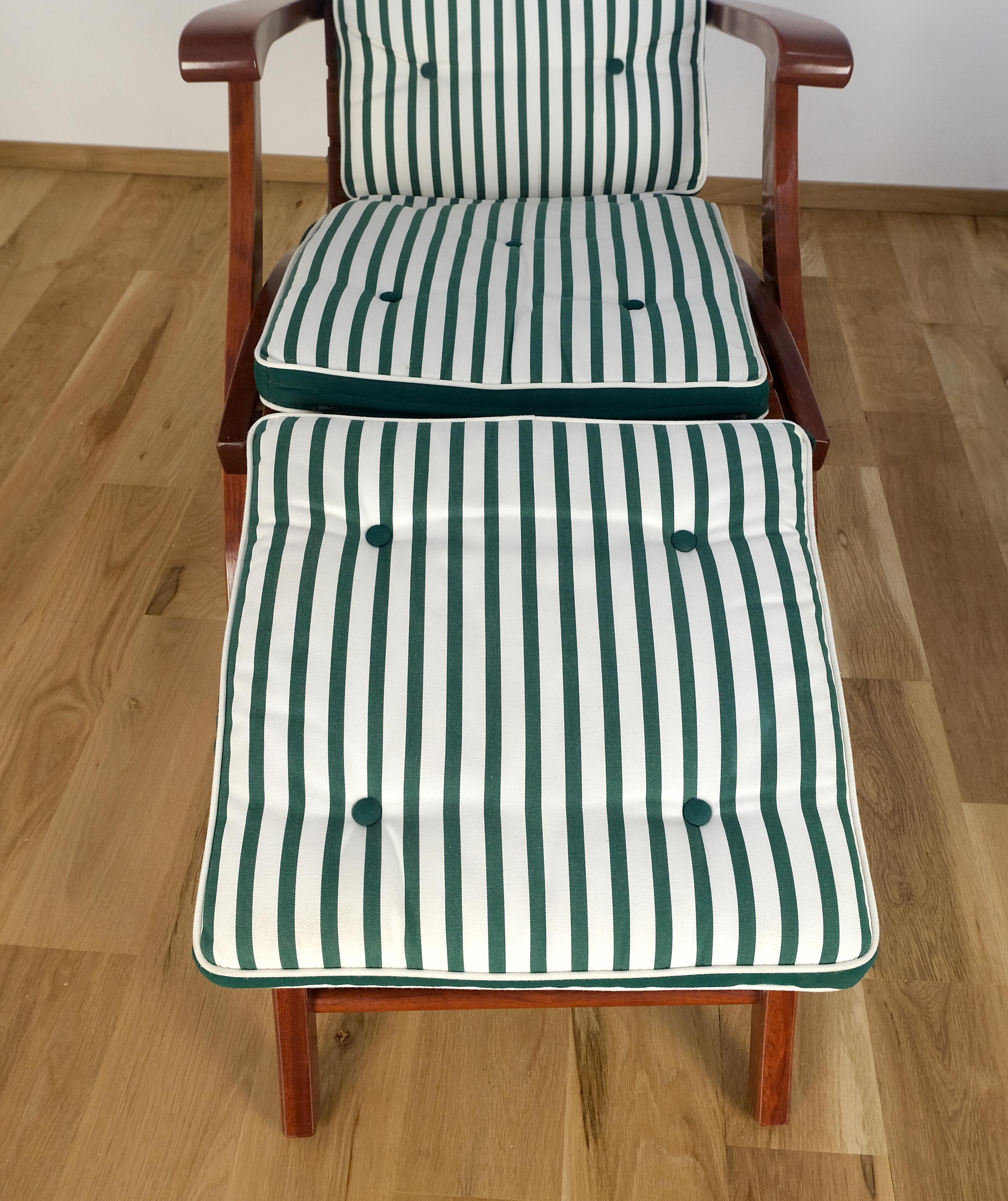 Mid-Century moderno Tricomfort Made in France SOLID Rosewood Sedie da salotto Ottomani Tavolino da caffè in vendita