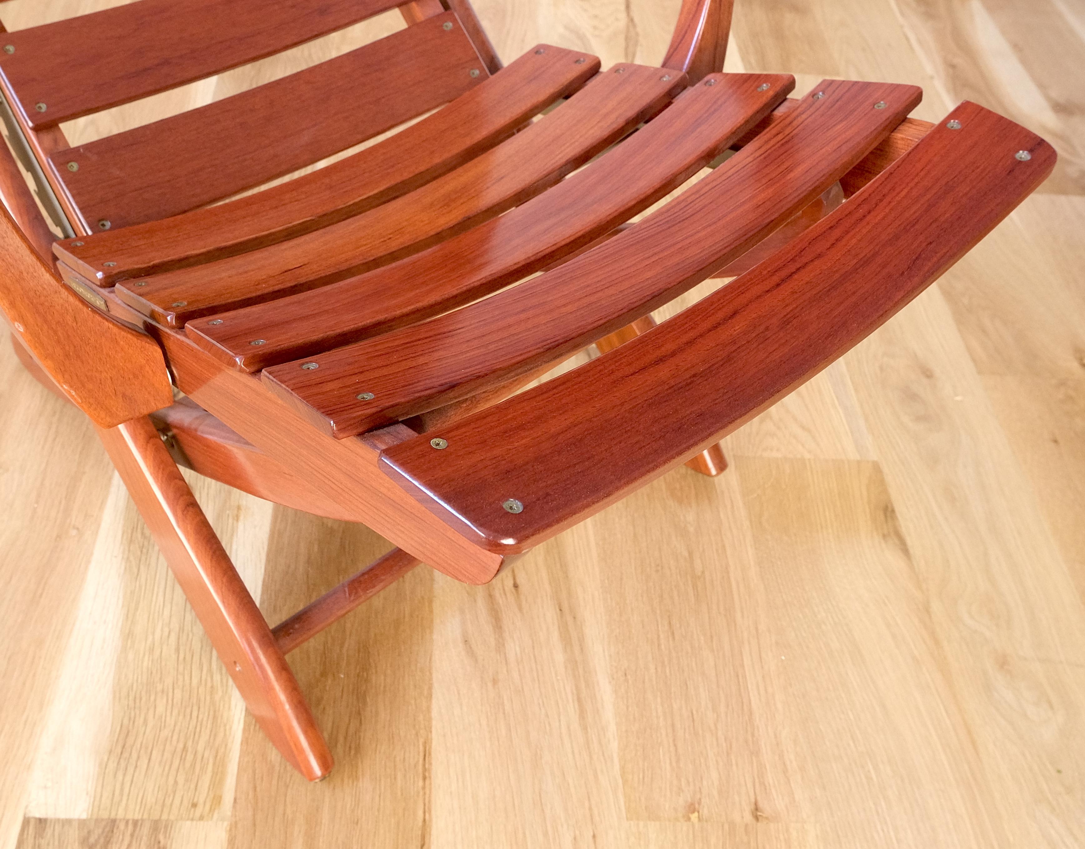 20th Century Tricomfort Madein France SOLID Rosewood Adjustable Chairs Folding Table Outdoor For Sale