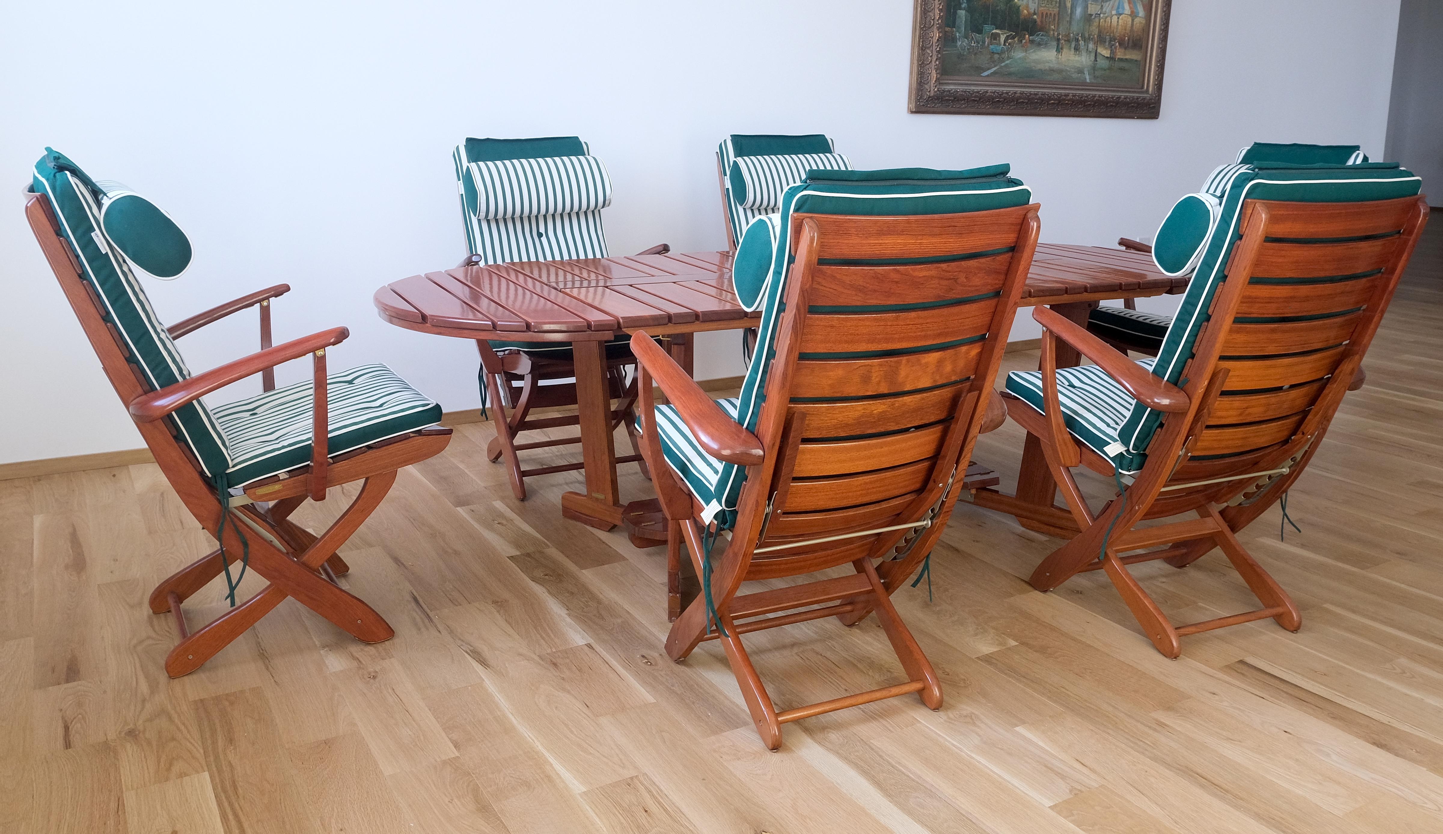 Tricomfort Madein France SOLID Rosewood Adjustable Chairs Folding Table Outdoor For Sale 1