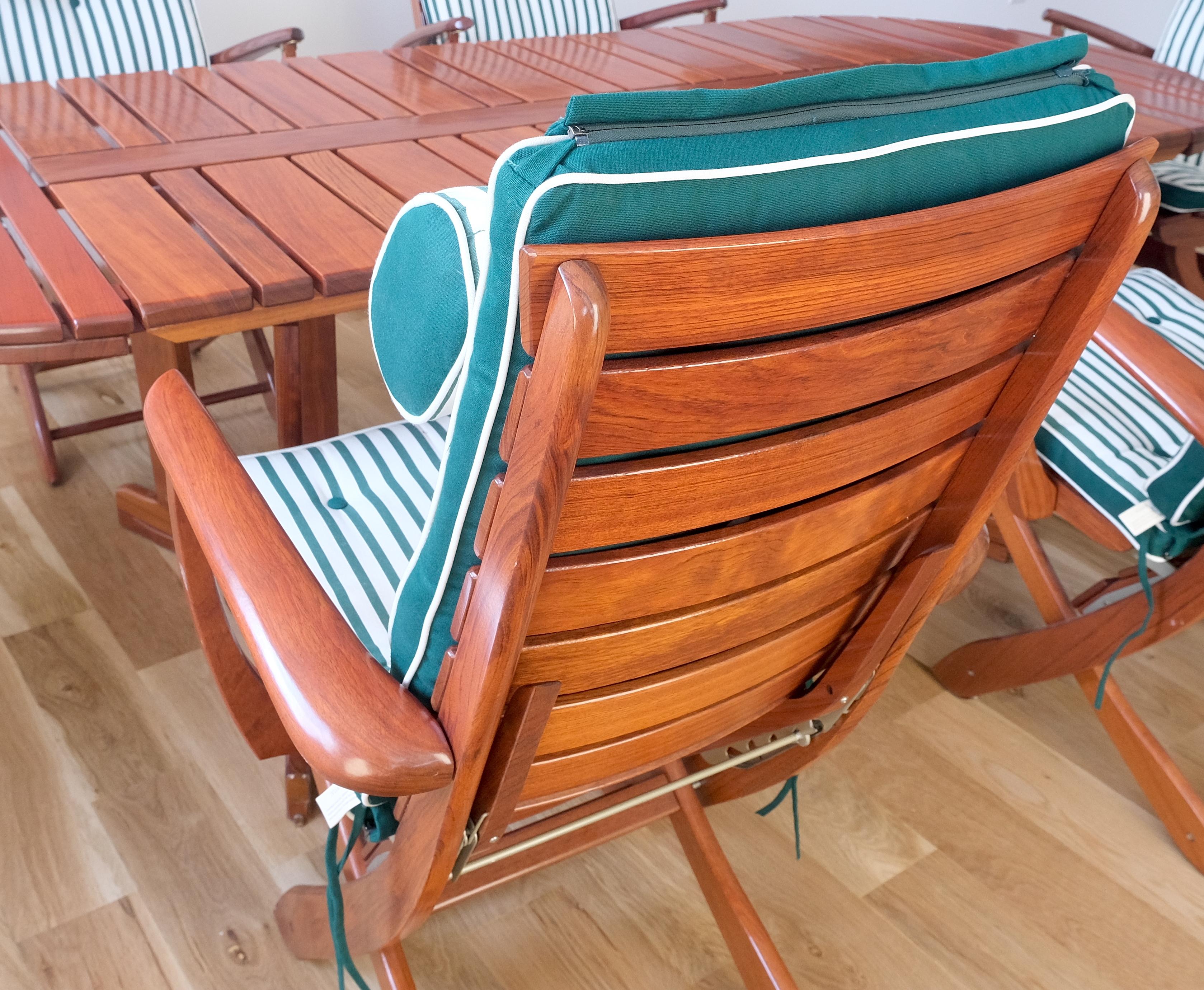 Tricomfort Madein France SOLID Rosewood Adjustable Chairs Folding Table Outdoor For Sale 2