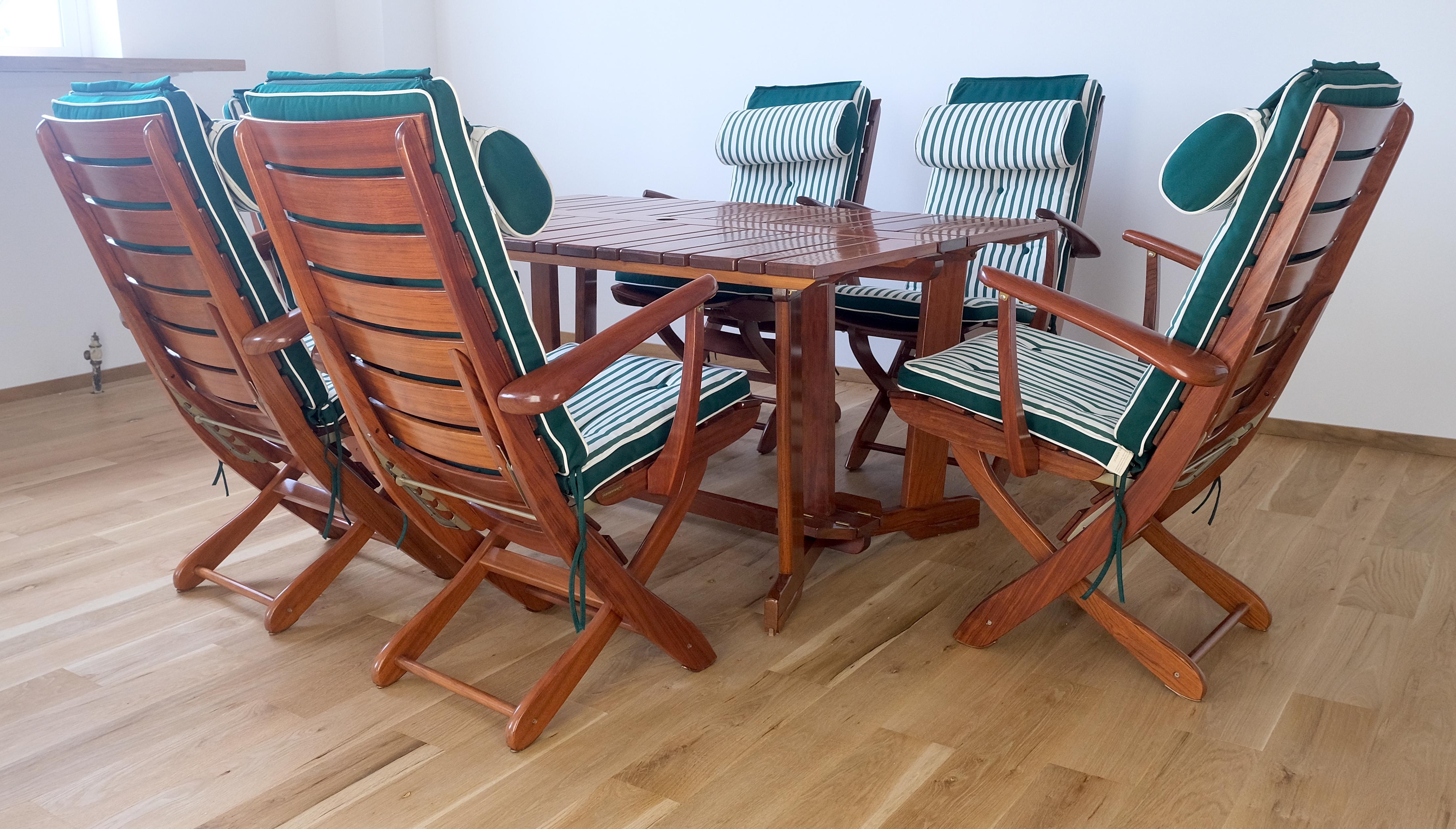 Tricomfort Madein France SOLID Rosewood Adjustable Chairs Folding Table Outdoor For Sale 4