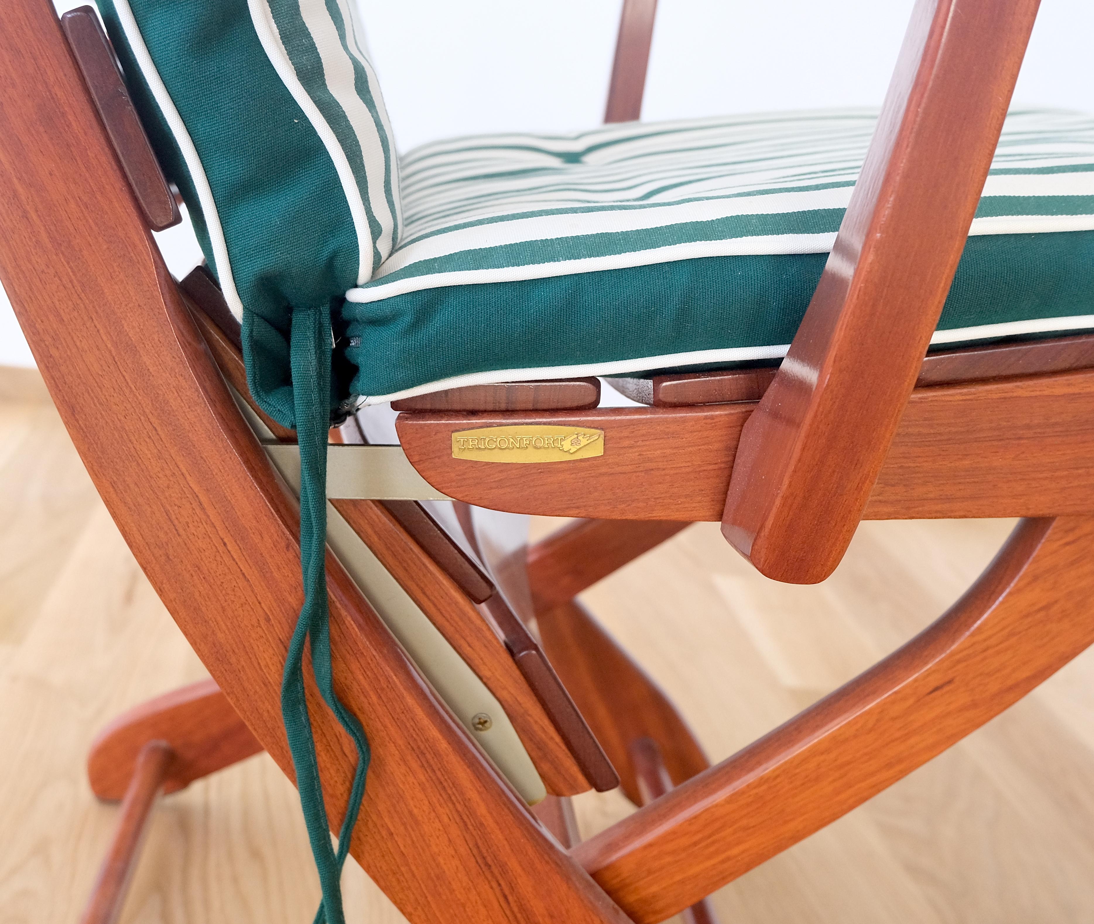 Tricomfort Madein France SOLID Rosewood Adjustable Chairs Folding Table Outdoor For Sale 5