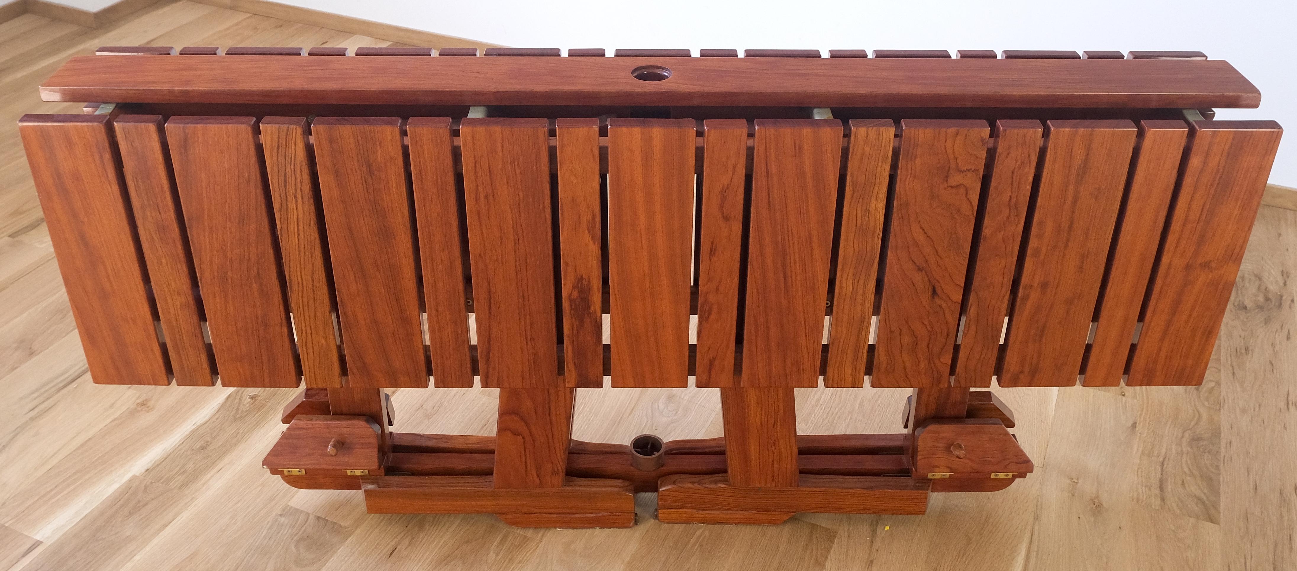 Tricomfort Madein France SOLID Rosewood Adjustable Chairs Folding Table Outdoor For Sale 6