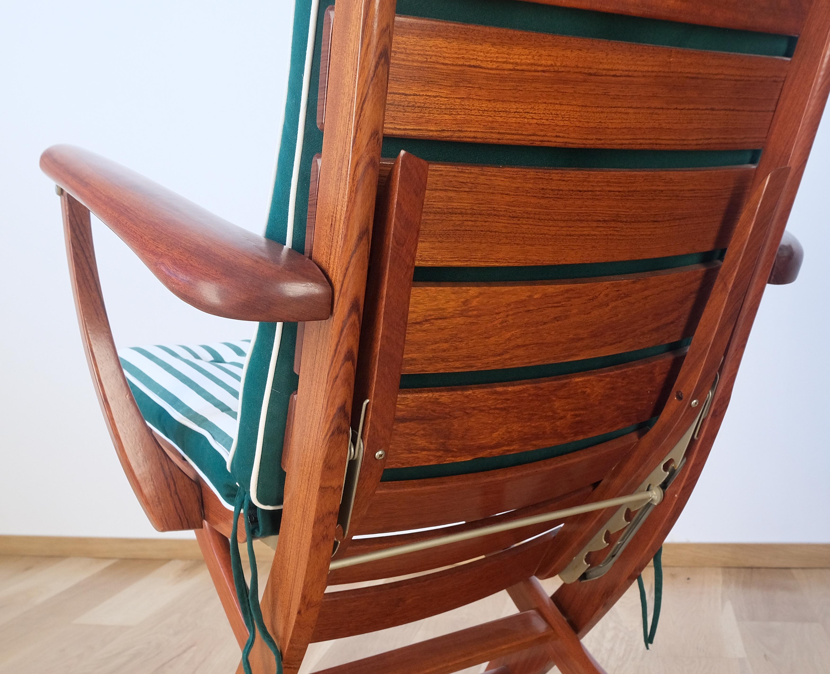 Lacquered Tricomfort Madein France SOLID Rosewood Adjustable Chairs Folding Table Outdoor For Sale