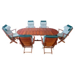 Used Tricomfort Madein France SOLID Rosewood Adjustable Chairs Folding Table Outdoor 
