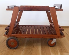 Carro de Servir de Palo de Rosa Macizo con Ruedas para Exterior e Interior Tricomfort Fabricado en Francia