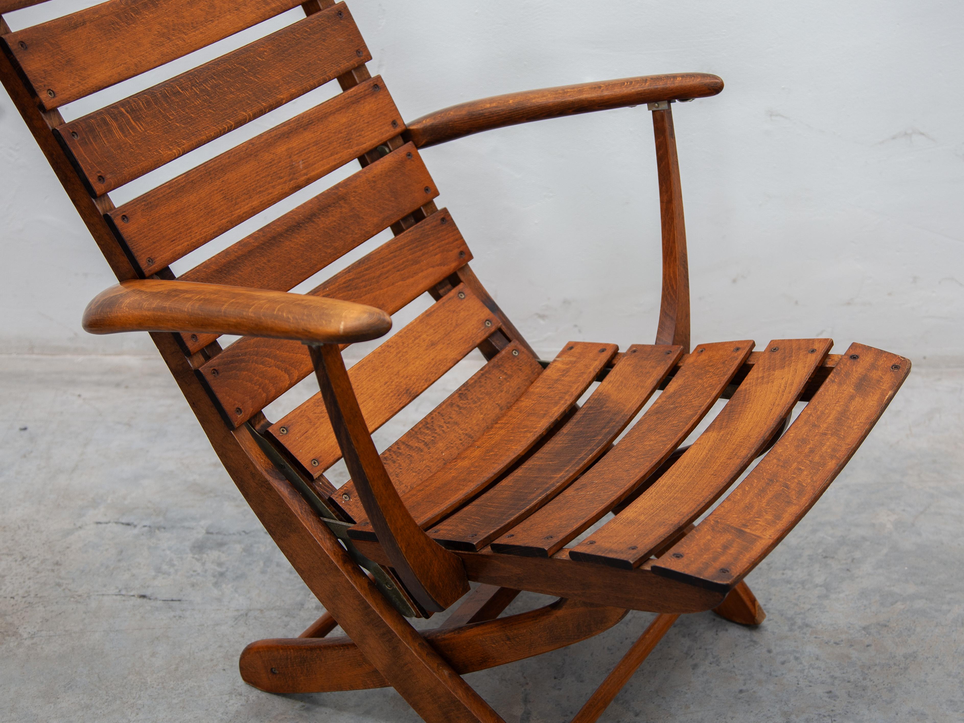 Teak Triconfort Made in France Sedie da piscina regolabili in teak per esterni in vendita