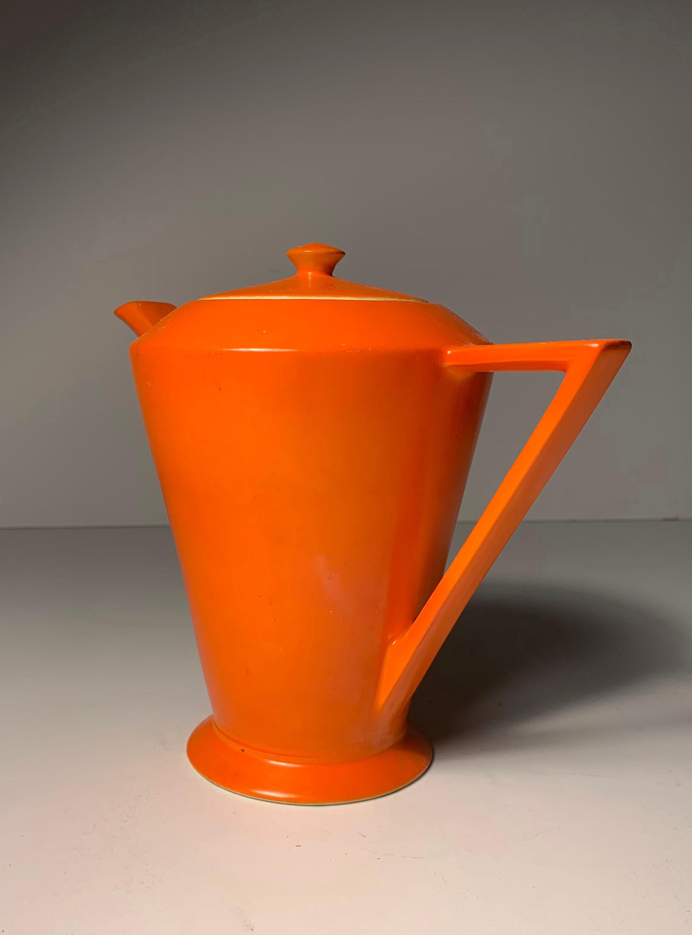American Tricorne Salem Deco Ceramic Coffee / Tea Pot For Sale