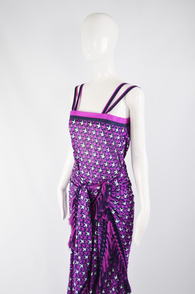 Tricosa Paris Vintage 1970s Maxi Dress & Scarf For Sale 4