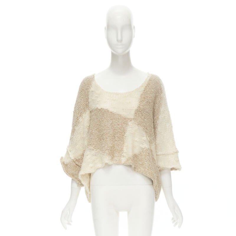TRICOT COMME DES GARCONS 1980's Vintage Hand Made crochet knit wool sweater en vente 5